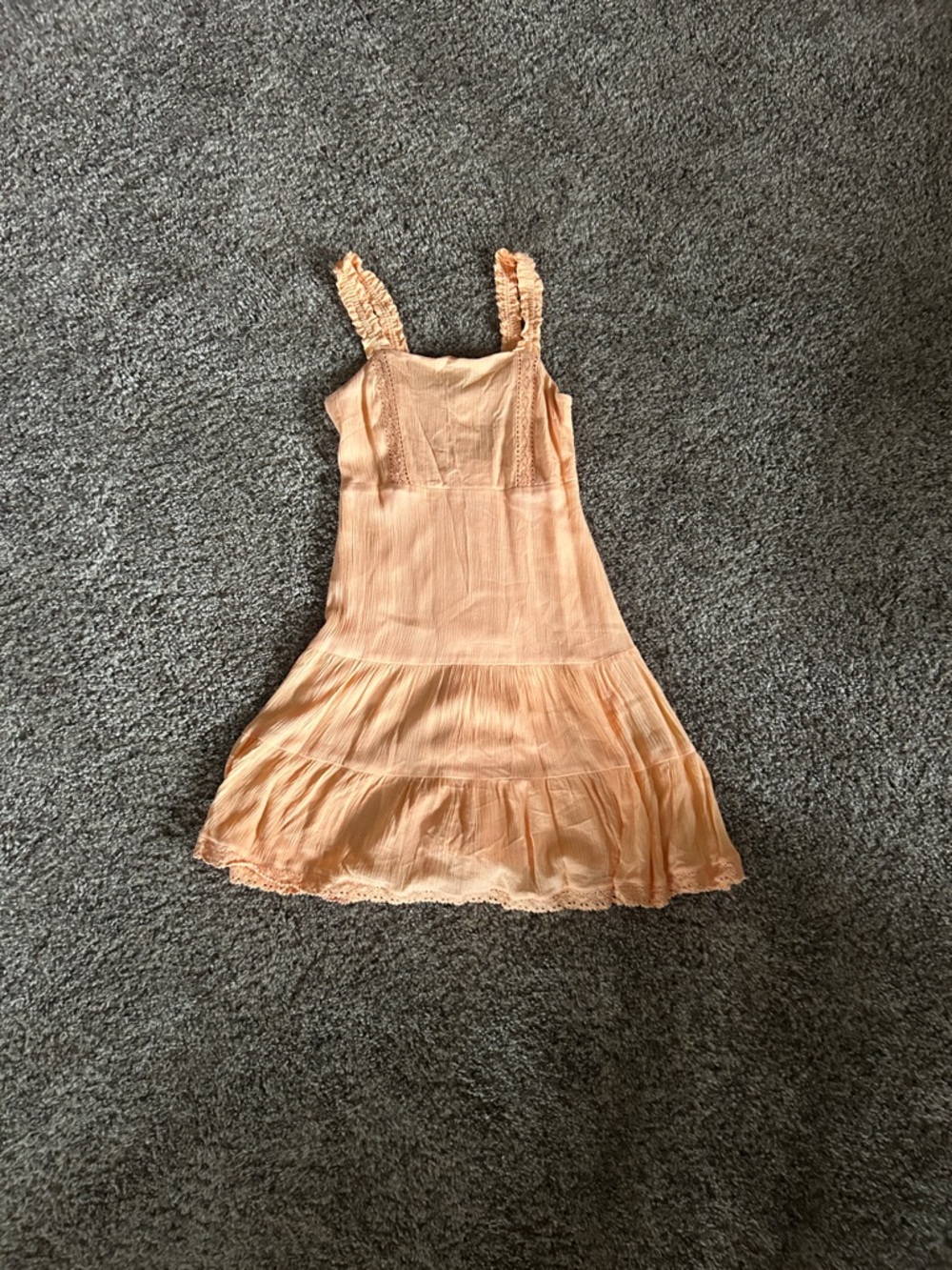 love, Fire Peach Ruffle Smocked Sundress